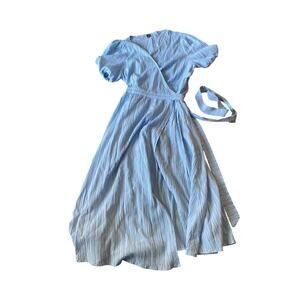 SHEIN baby blue wrap dress